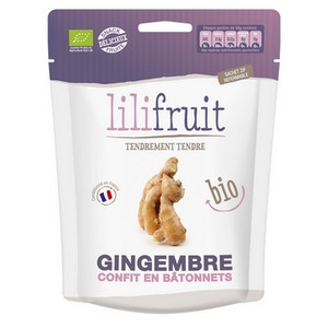 Gingembre confit Bio en b&acirc;tonnets - 150g